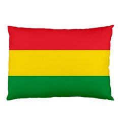 Rasta Colors Red Yellow Gld Green Stripes Pattern Ethiopia Pillow Case by yoursparklingshop