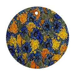 Floral Pattern Background Ornament (round) by Simbadda