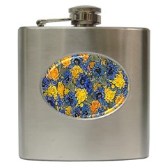 Floral Pattern Background Hip Flask (6 Oz) by Simbadda