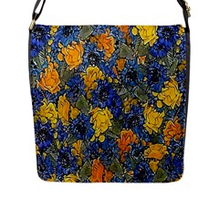 Floral Pattern Background Flap Messenger Bag (l)  by Simbadda