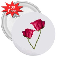 Red Roses Photo 3  Buttons (100 Pack)  by dflcprints