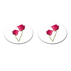 Red Roses Photo Cufflinks (oval)