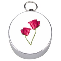 Red Roses Photo Silver Compasses by dflcprints