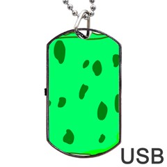 Alien Spon Green Dog Tag Usb Flash (one Side)