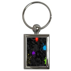 Black Camo Spot Green Red Yellow Blue Unifom Army Key Chains (rectangle)  by Alisyart