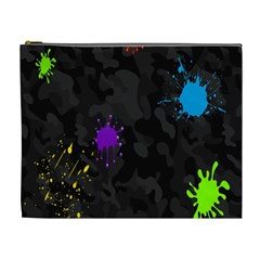 Black Camo Spot Green Red Yellow Blue Unifom Army Cosmetic Bag (xl) by Alisyart