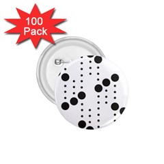 Black Circle 1 75  Buttons (100 Pack) 