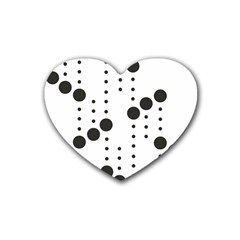 Black Circle Rubber Coaster (heart) 