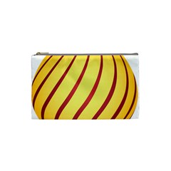 Yellow Striped Easter Egg Gold Cosmetic Bag (small) 