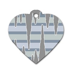 Cavegender Pride Flag Stone Grey Line Dog Tag Heart (two Sides)