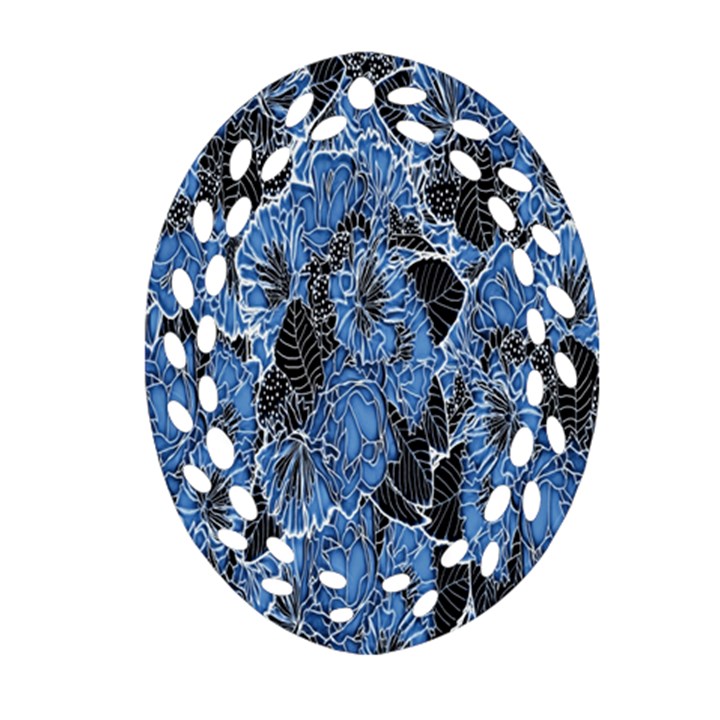 Floral Pattern Background Seamless Ornament (Oval Filigree)