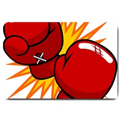 Boxing Gloves Red Orange Sport Large Doormat  by Alisyart