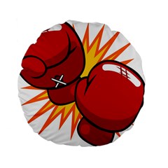 Boxing Gloves Red Orange Sport Standard 15  Premium Flano Round Cushions by Alisyart