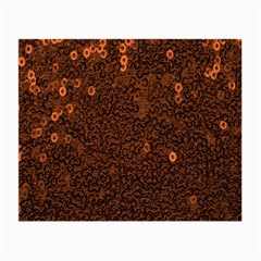 Brown Sequins Background Small Glasses Cloth (2-side) by Simbadda