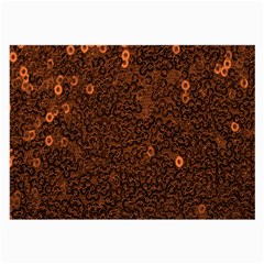 Brown Sequins Background Large Glasses Cloth (2-side) by Simbadda