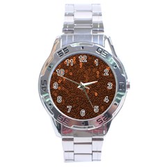 Brown Sequins Background Stainless Steel Analogue Watch by Simbadda