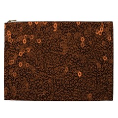 Brown Sequins Background Cosmetic Bag (xxl) 