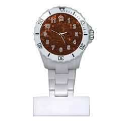 Brown Sequins Background Plastic Nurses Watch by Simbadda