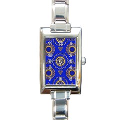 Abstract Mandala Seamless Pattern Rectangle Italian Charm Watch by Simbadda