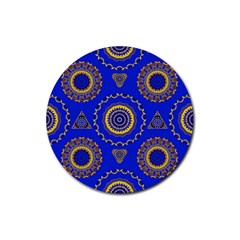 Abstract Mandala Seamless Pattern Rubber Round Coaster (4 Pack)  by Simbadda