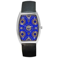 Abstract Mandala Seamless Pattern Barrel Style Metal Watch by Simbadda