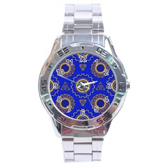 Abstract Mandala Seamless Pattern Stainless Steel Analogue Watch by Simbadda