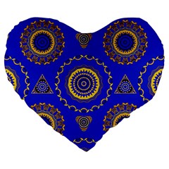 Abstract Mandala Seamless Pattern Large 19  Premium Heart Shape Cushions by Simbadda