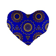 Abstract Mandala Seamless Pattern Standard 16  Premium Flano Heart Shape Cushions by Simbadda