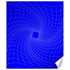 Blue Perspective Grid Distorted Line Plaid Canvas 20  X 24  