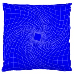 Blue Perspective Grid Distorted Line Plaid Large Cushion Case (two Sides) by Alisyart