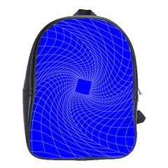 Blue Perspective Grid Distorted Line Plaid School Bags (xl) 