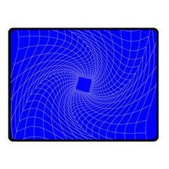 Blue Perspective Grid Distorted Line Plaid Double Sided Fleece Blanket (small)  by Alisyart