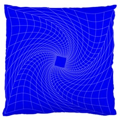 Blue Perspective Grid Distorted Line Plaid Large Flano Cushion Case (two Sides)