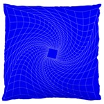 Blue Perspective Grid Distorted Line Plaid Large Flano Cushion Case (Two Sides) Back