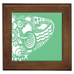 Fish Star Green Framed Tiles