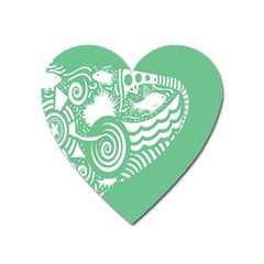 Fish Star Green Heart Magnet by Alisyart