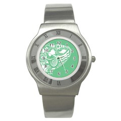 Fish Star Green Stainless Steel Watch by Alisyart