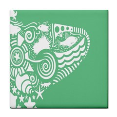 Fish Star Green Face Towel