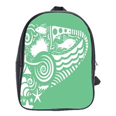 Fish Star Green School Bags(large)  by Alisyart