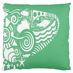 Fish Star Green Large Cushion Case (one Side)