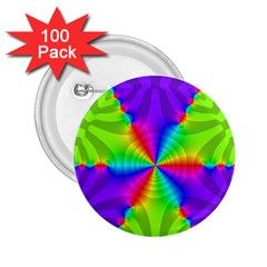 Complex Beauties Color Line Tie Purple Green Light 2 25  Buttons (100 Pack) 