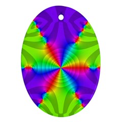 Complex Beauties Color Line Tie Purple Green Light Oval Ornament (two Sides)