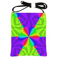 Complex Beauties Color Line Tie Purple Green Light Shoulder Sling Bags by Alisyart