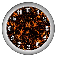 Fiery Ground Wall Clocks (silver)  by Alisyart