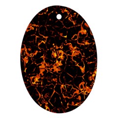 Fiery Ground Oval Ornament (two Sides) by Alisyart