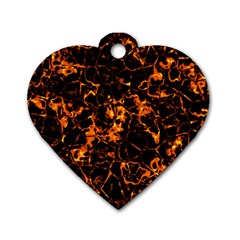 Fiery Ground Dog Tag Heart (one Side) by Alisyart