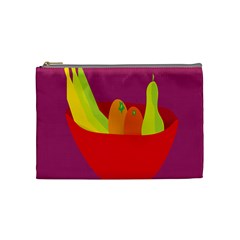 Fruitbowl Llustrations Fruit Banana Orange Guava Cosmetic Bag (medium) 