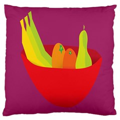 Fruitbowl Llustrations Fruit Banana Orange Guava Large Cushion Case (one Side)