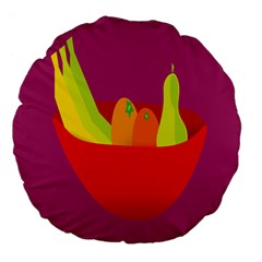 Fruitbowl Llustrations Fruit Banana Orange Guava Large 18  Premium Flano Round Cushions by Alisyart