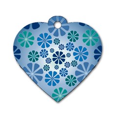 Geometric Flower Stair Dog Tag Heart (two Sides)